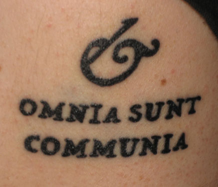 Brian had been on about getting an Omnia sunt communia tat for several years